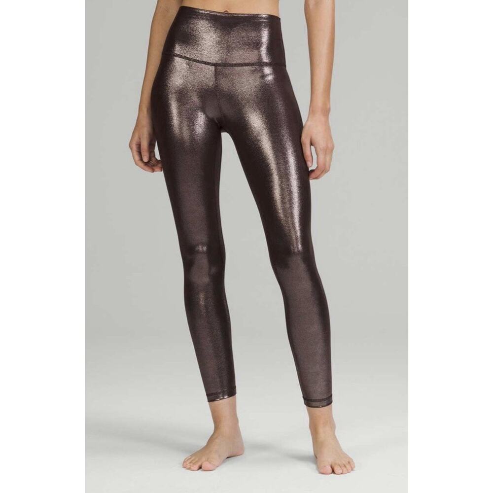 Lululemon Align High-Rise Pant 21" *Shine Radiate Foil Print French Press Size 8
